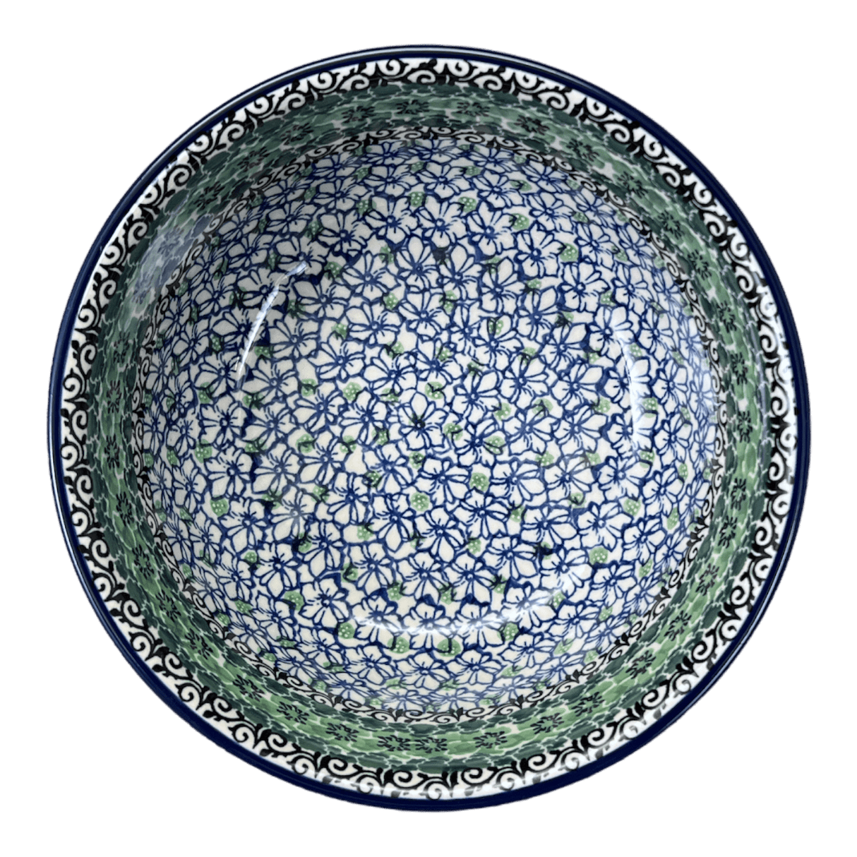 Bowl, Round, 7.75" in "Ring of Green" by Ceramika Artystyczna | A211-1479X