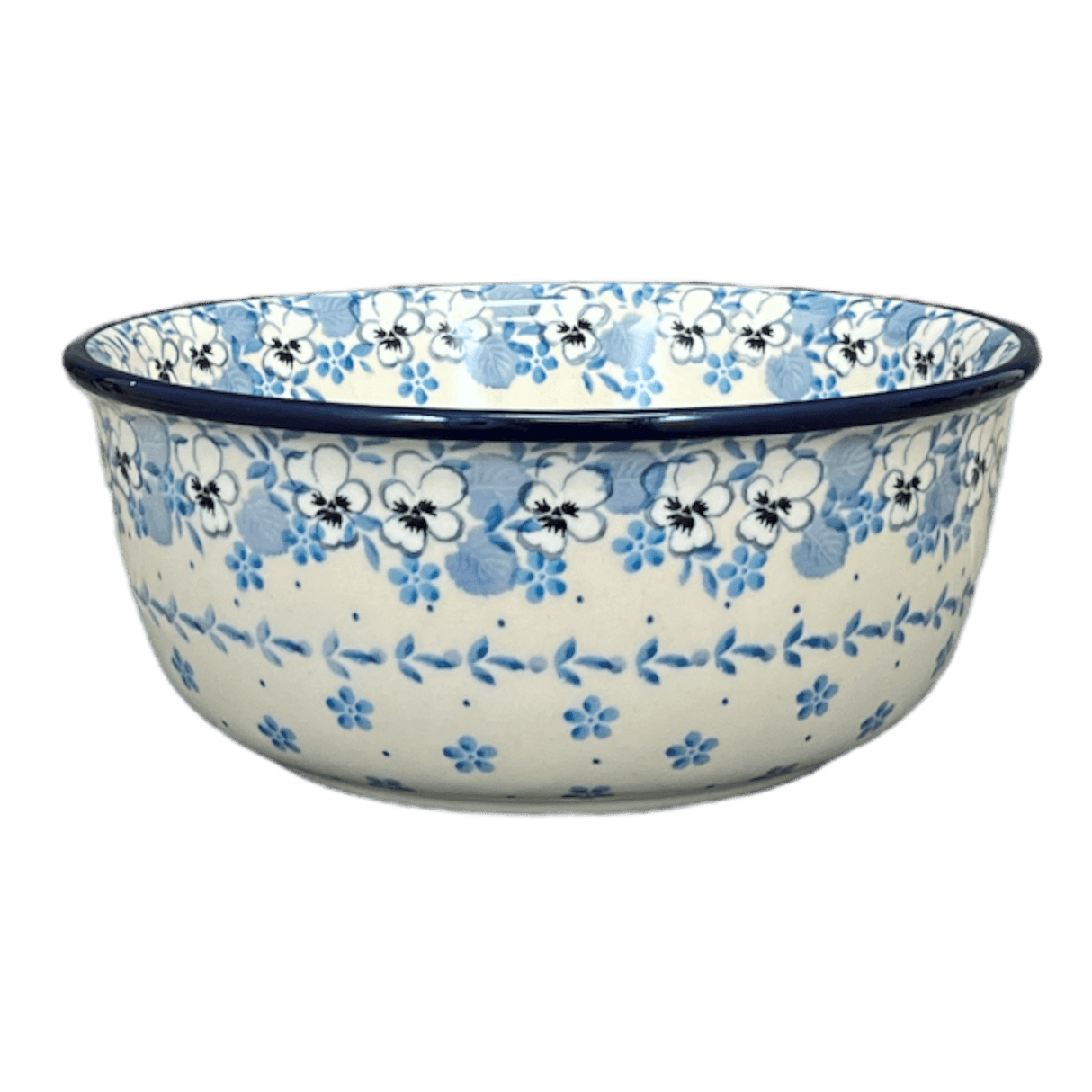 Bowl, Round, 7.75" in "Pansy Blues" by Ceramika Artystyczna | A211-2346X