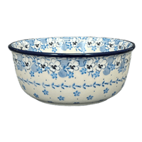 A picture of a Polish Pottery CA 7.75" Bowl (Pansy Blues) | A211-2346X as shown at PolishPotteryOutlet.com/products/7-75-bowl-pansy-blues-a211-2346x