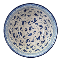 A picture of a Polish Pottery CA 12.5" Bowl (Koi Pond) | A213-2372X as shown at PolishPotteryOutlet.com/products/12-5-bowl-koi-pond-a213-2372x