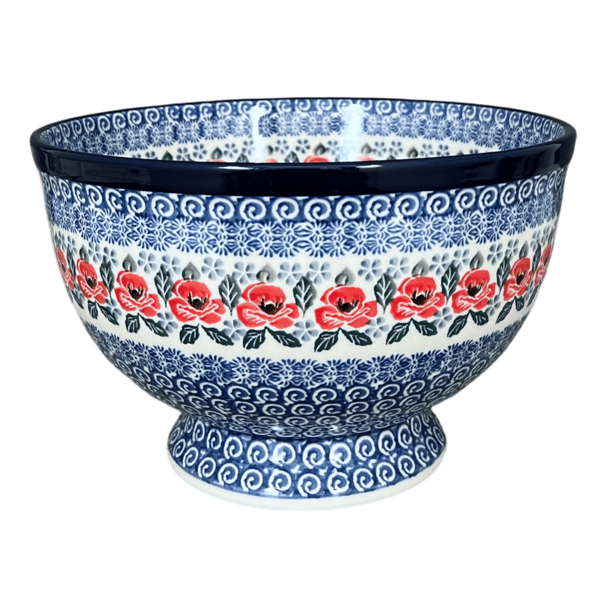 Bowl, Round, Deep, Pedestal, 10" in "Rosie's Garden" by Ceramika Artystyczna | A215-1490X