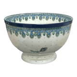 Bowl, Round, Deep, Pedestal, 10" in "Peacock Plume" by Ceramika Artystyczna | A215-2218X