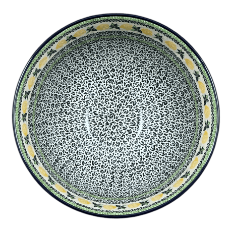 Bowl, Round, Deep, Pedestal, 10" in "Lemons and Leaves" by Ceramika Artystyczna | A215-2749X