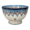 Polish Pottery C.A. Deep 10" Pedestal Bowl (Strawberry Patch) | A215-721X at PolishPotteryOutlet.com