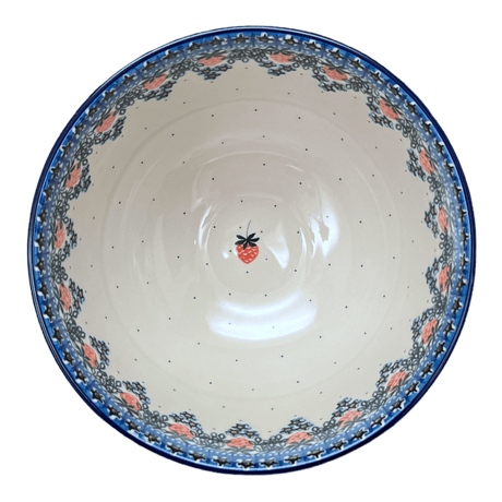 Bowl, Round, Deep, Pedestal, 10" in "Strawberry Patch" by Ceramika Artystyczna | A215-721X