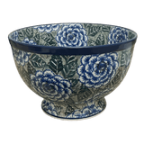 Bowl, Round, Deep, Pedestal, 10" in "Blue Dahlia" by Ceramika Artystyczna | A215-U1473