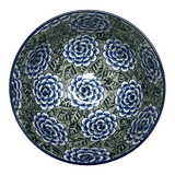 Bowl, Round, Deep, Pedestal, 10" in "Blue Dahlia" by Ceramika Artystyczna | A215-U1473