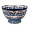 Polish Pottery C.A. Deep 10" Pedestal Bowl (Butterfly Parade) | A215-U1493 at PolishPotteryOutlet.com