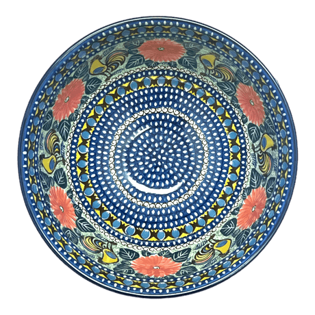 Bowl, Round, Deep, Pedestal, 10" in "Regal Roosters" by Ceramika Artystyczna | A215-U2617