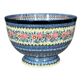 Bowl, Round, Deep, Pedestal, 10" in "Hummingbird Bouquet" by Ceramika Artystyczna | A215-U3357