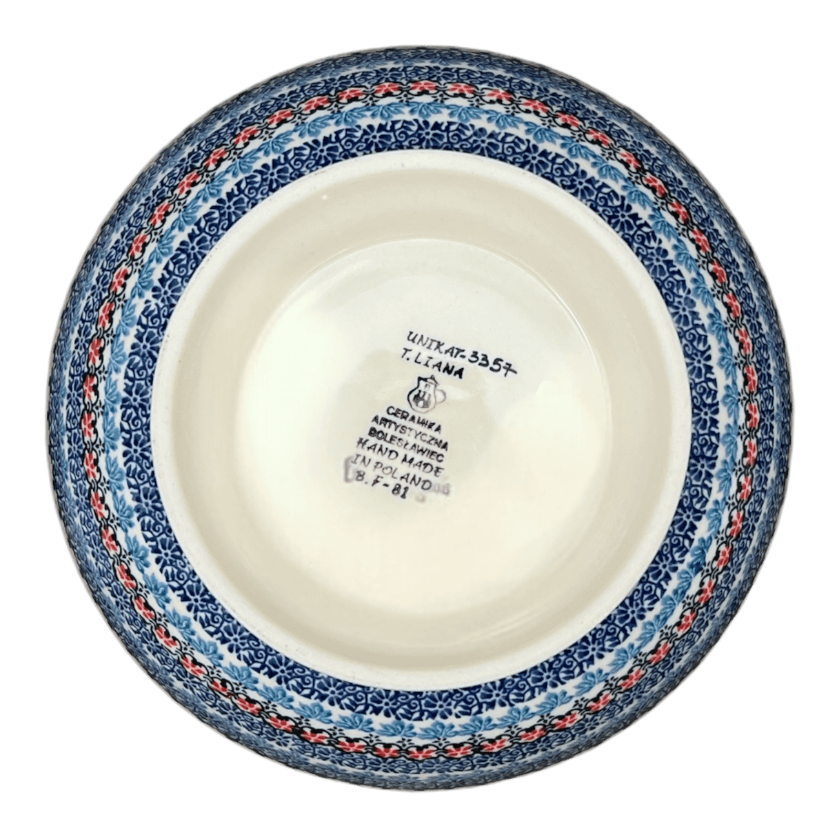 Bowl, Round, Deep, Pedestal, 10" in "Hummingbird Bouquet" by Ceramika Artystyczna | A215-U3357