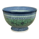 Bowl, Round, Deep, Pedestal, 10" in "Green Goddess" by Ceramika Artystyczna | A215-U408A