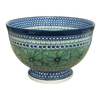 Polish Pottery C.A. Deep 10" Pedestal Bowl (Green Goddess) | A215-U408A at PolishPotteryOutlet.com