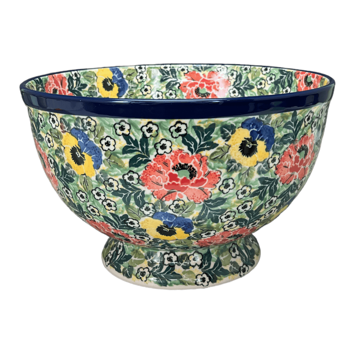 Bowl, Round, Deep, Pedestal, 10" in "Tropical Love" by Ceramika Artystyczna | A215-U4705