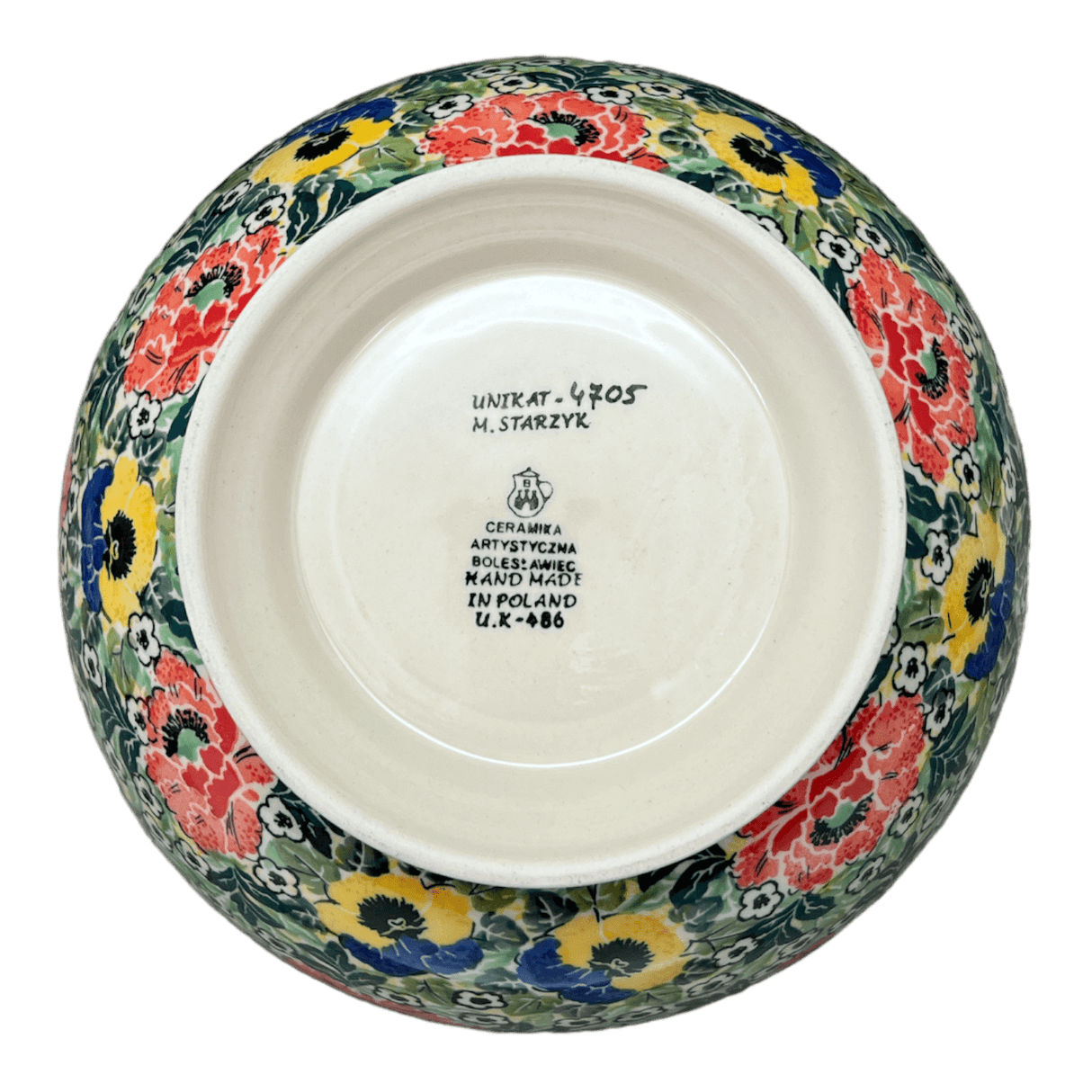 Bowl, Round, Deep, Pedestal, 10" in "Tropical Love" by Ceramika Artystyczna | A215-U4705