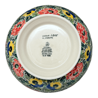 A picture of a Polish Pottery CA Deep 10" Pedestal Bowl (Tropical Love) | A215-U4705 as shown at PolishPotteryOutlet.com/products/deep-10-pedestal-bowl-tropical-love-a215-u4705