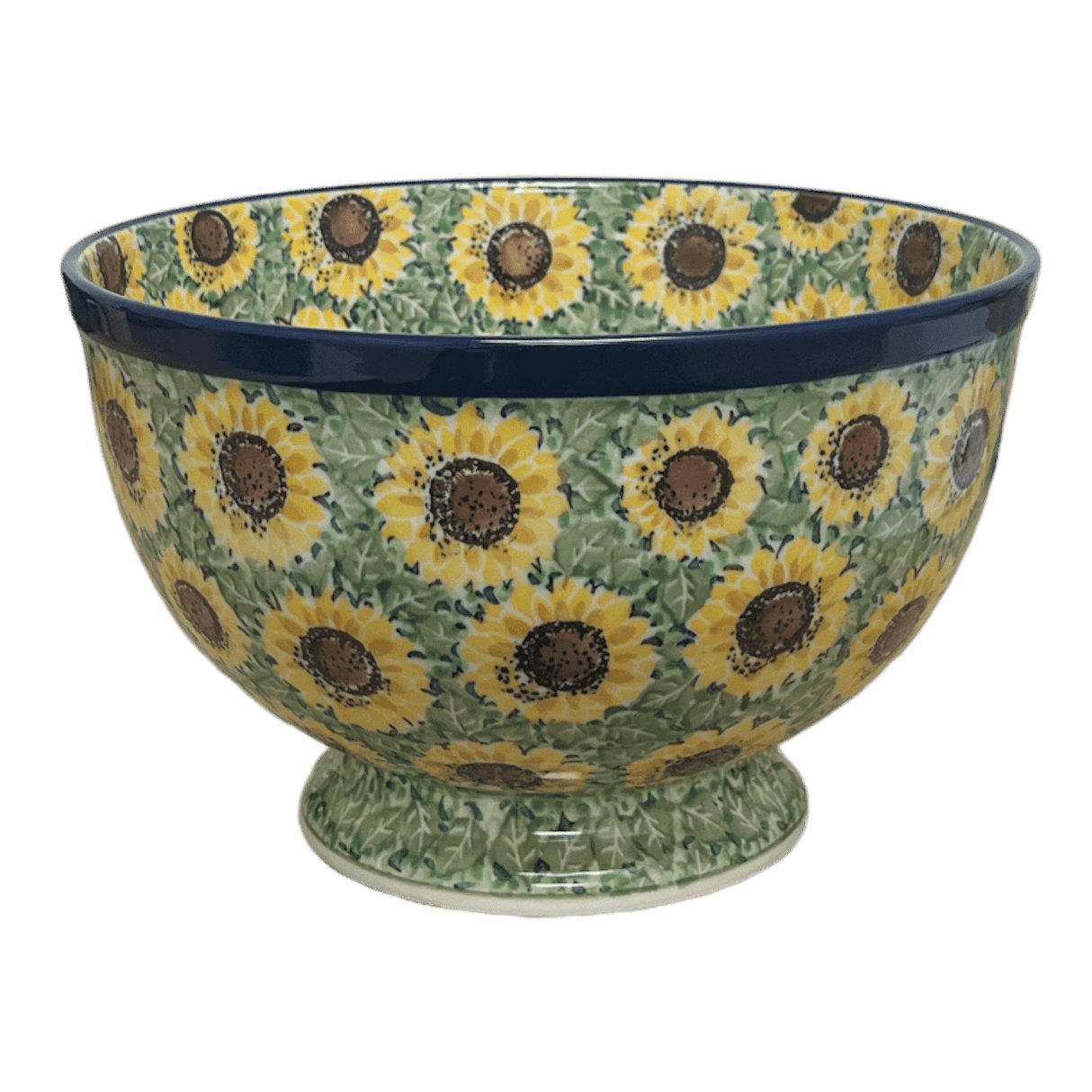 Bowl, Round, Deep, Pedestal, 10" in "Sunflower Field" by Ceramika Artystyczna | A215-U4737