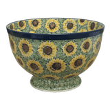 Bowl, Round, Deep, Pedestal, 10" in "Sunflower Field" by Ceramika Artystyczna | A215-U4737