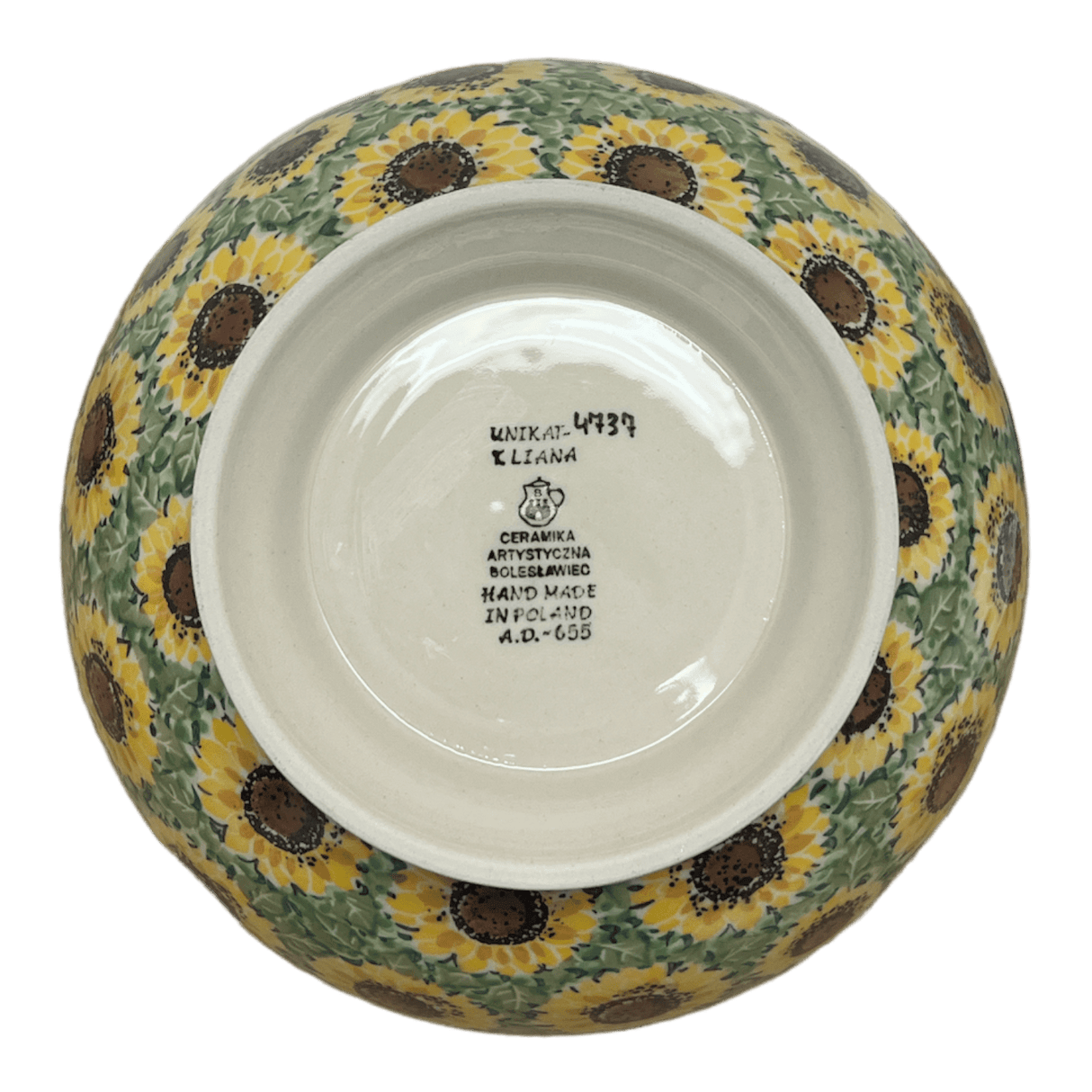 Bowl, Round, Deep, Pedestal, 10" in "Sunflower Field" by Ceramika Artystyczna | A215-U4737