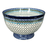 Bowl, Round, Deep, Pedestal, 10" in "Mediterranean Waves" by Ceramika Artystyczna | A215-U72