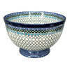 Polish Pottery CA Deep 10" Pedestal Bowl (Mediterranean Waves) | A215-U72 at PolishPotteryOutlet.com