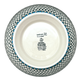 Polish Pottery CA Deep 10" Pedestal Bowl (Mediterranean Waves) | A215-U72 Additional Image at PolishPotteryOutlet.com