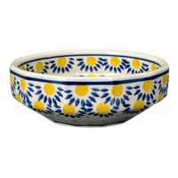 A picture of a Polish Pottery C.A. Multangular Bowl (Sunny Circle) | A221-0215 as shown at PolishPotteryOutlet.com/products/5-multiangular-bowl-sunny-circle-a221-0215