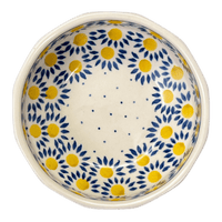 A picture of a Polish Pottery CA Multangular Bowl (Sunny Circle) | A221-0215 as shown at PolishPotteryOutlet.com/products/5-multiangular-bowl-sunny-circle-a221-0215