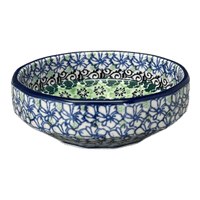 A picture of a Polish Pottery CA Multangular Bowl (Ring of Green) | A221-1479X as shown at PolishPotteryOutlet.com/products/5-multiangular-bowl-ring-of-green-a221-1479x