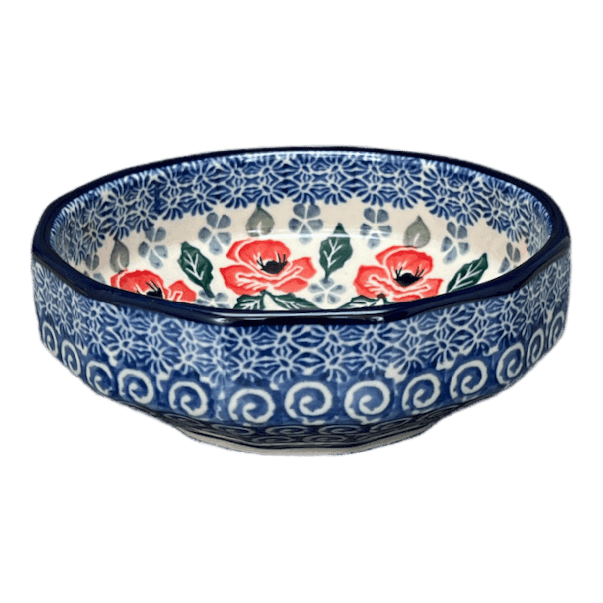 Bowl, Multiangular, 5" in "Rosie's Garden" by Ceramika Artystyczna | A221-1490X