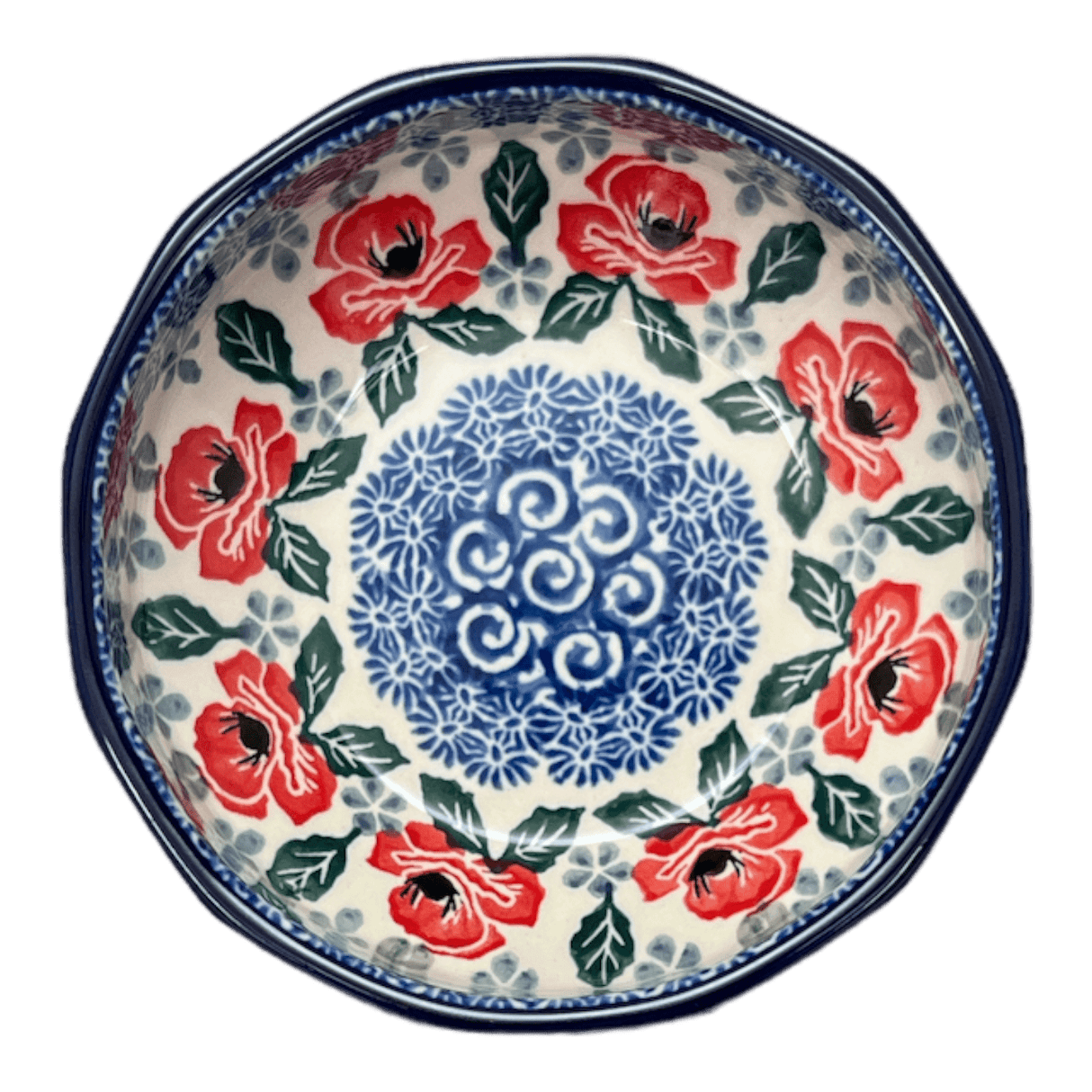 Bowl, Multiangular, 5" in "Rosie's Garden" by Ceramika Artystyczna | A221-1490X