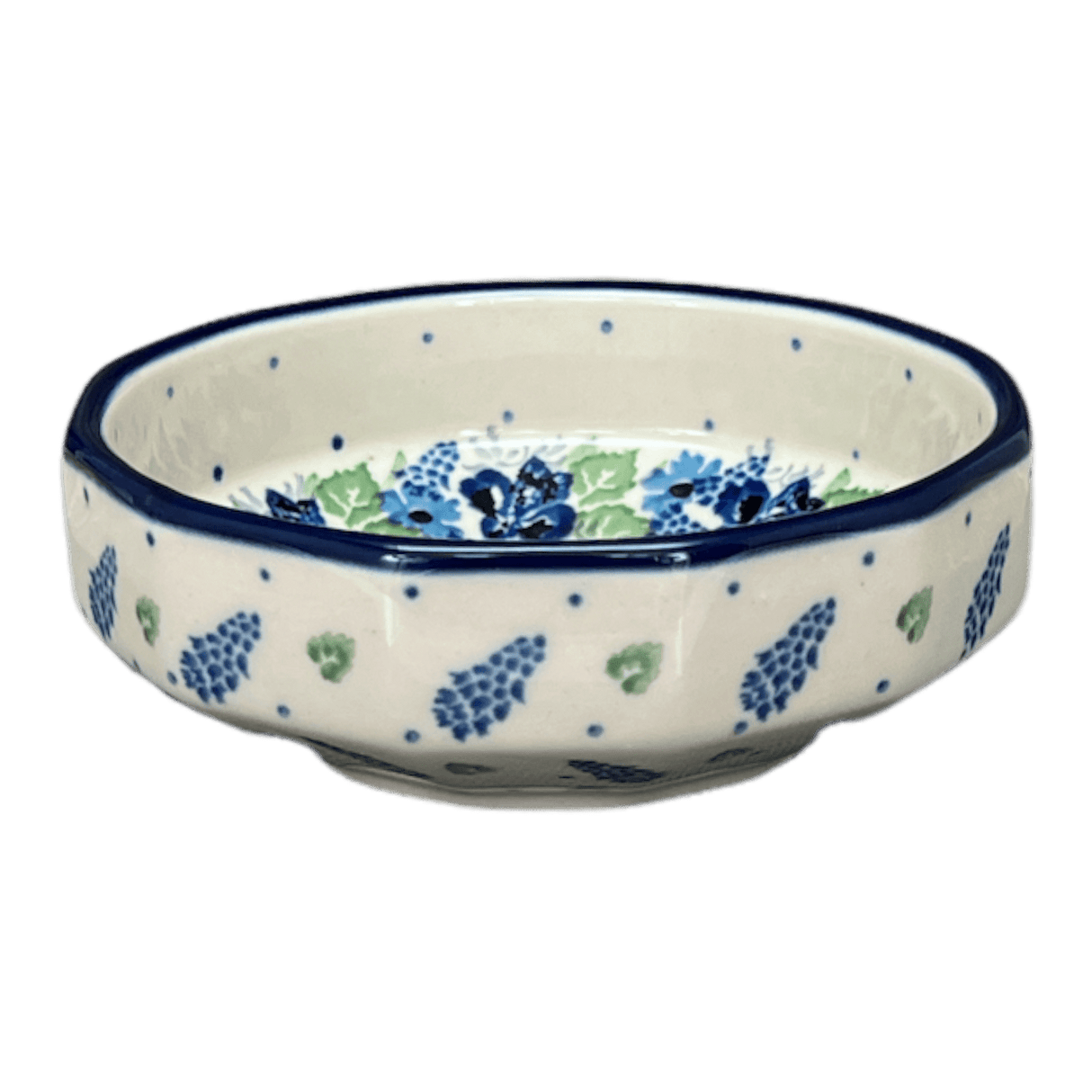 Bowl, Multiangular, 5" in "Hyacinth in the Wind" by Ceramika Artystyczna | A221-2037X