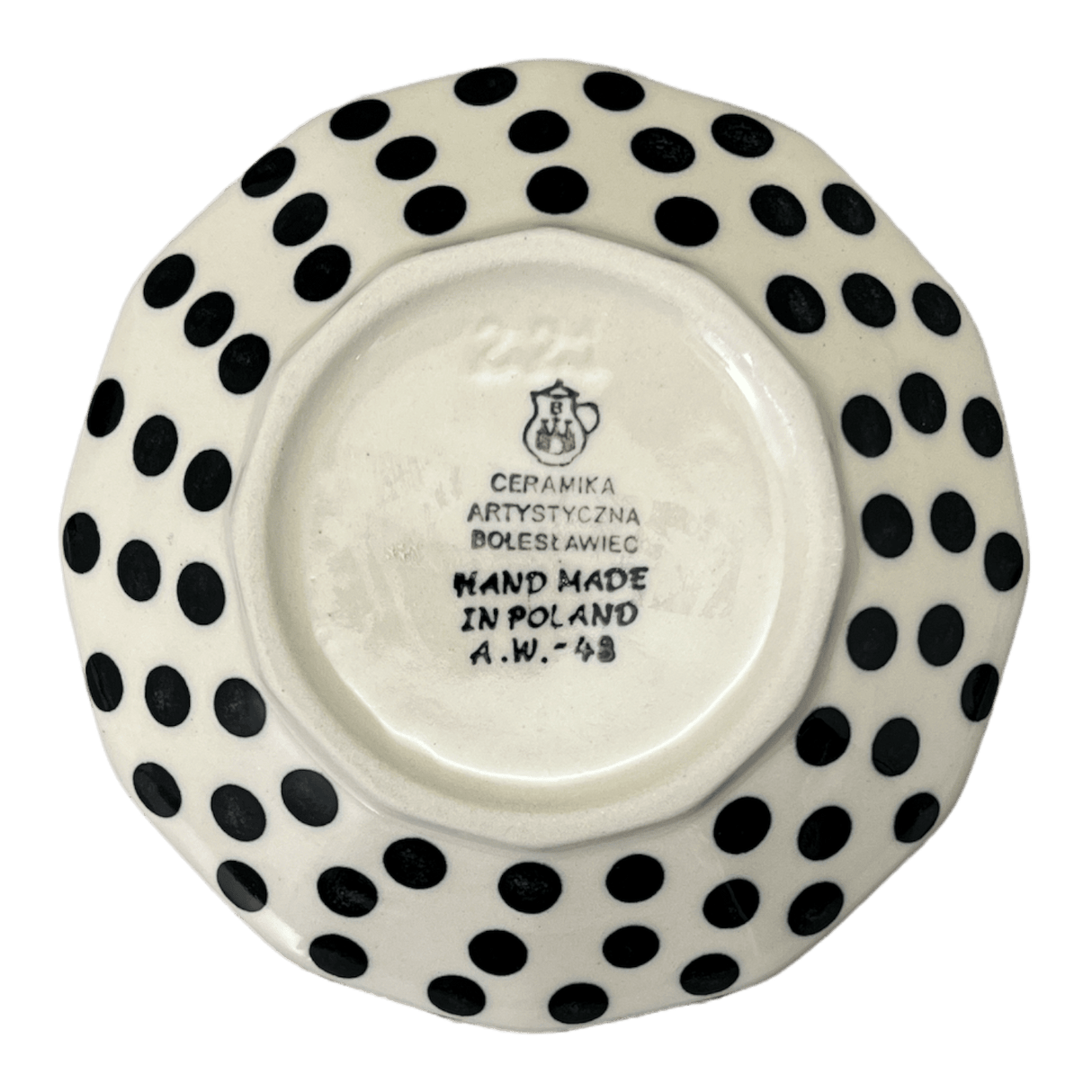 Bowl, Multiangular, 5" in "Dalmatian" by Ceramika Artystyczna | A221-2308