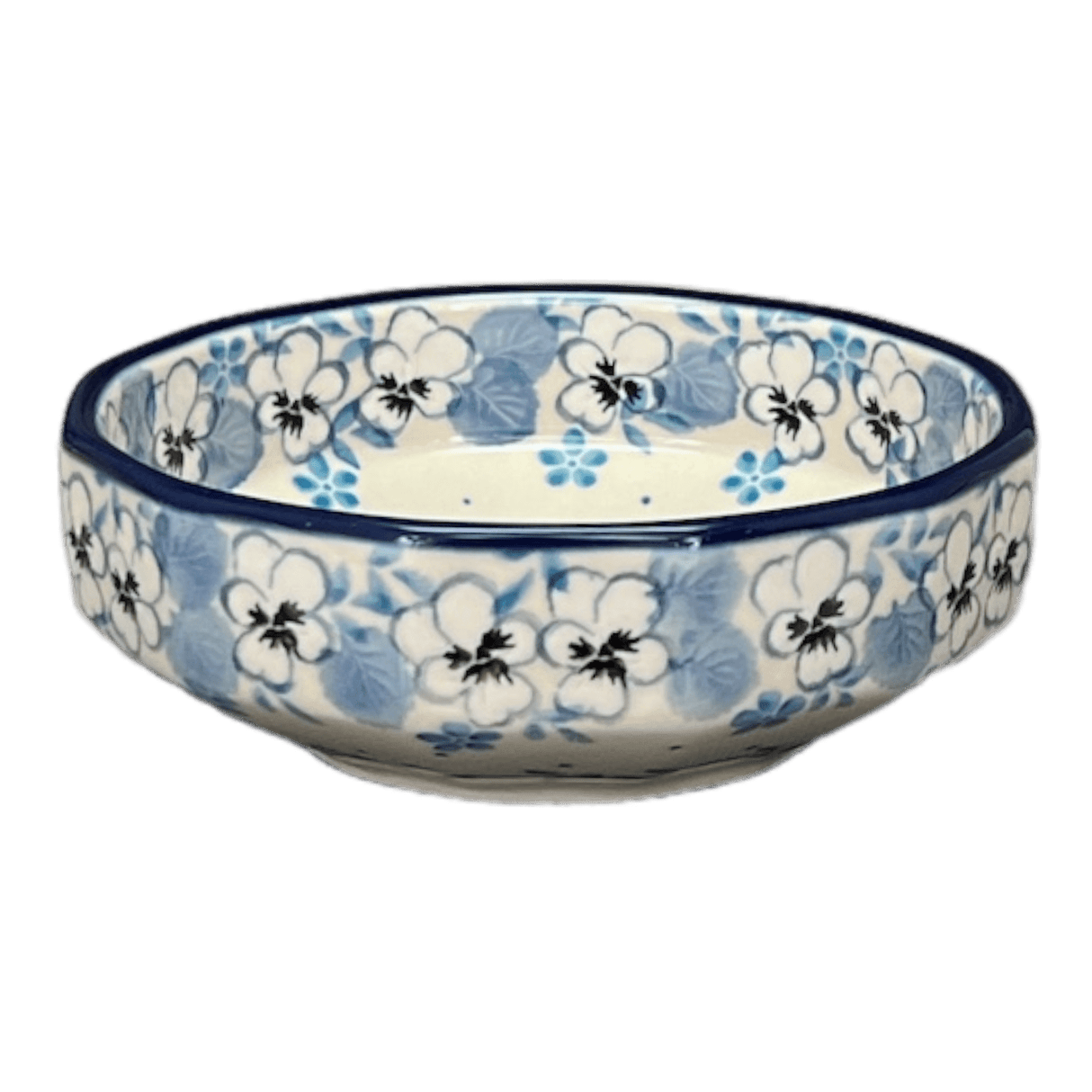 Bowl, Multiangular, 5" in "Pansy Blues" by Ceramika Artystyczna | A221-2346X