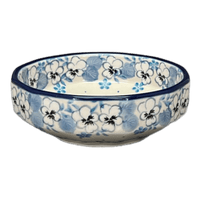 A picture of a Polish Pottery CA Multangular Bowl (Pansy Blues) | A221-2346X as shown at PolishPotteryOutlet.com/products/5-multiangular-bowl-pansy-blues-a221-2346x