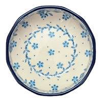 A picture of a Polish Pottery CA Multangular Bowl (Pansy Blues) | A221-2346X as shown at PolishPotteryOutlet.com/products/5-multiangular-bowl-pansy-blues-a221-2346x