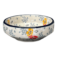A picture of a Polish Pottery C.A. Multangular Bowl (Soft Bouquet) | A221-2378X as shown at PolishPotteryOutlet.com/products/5-multiangular-bowl-soft-bouquet-a221-2378x