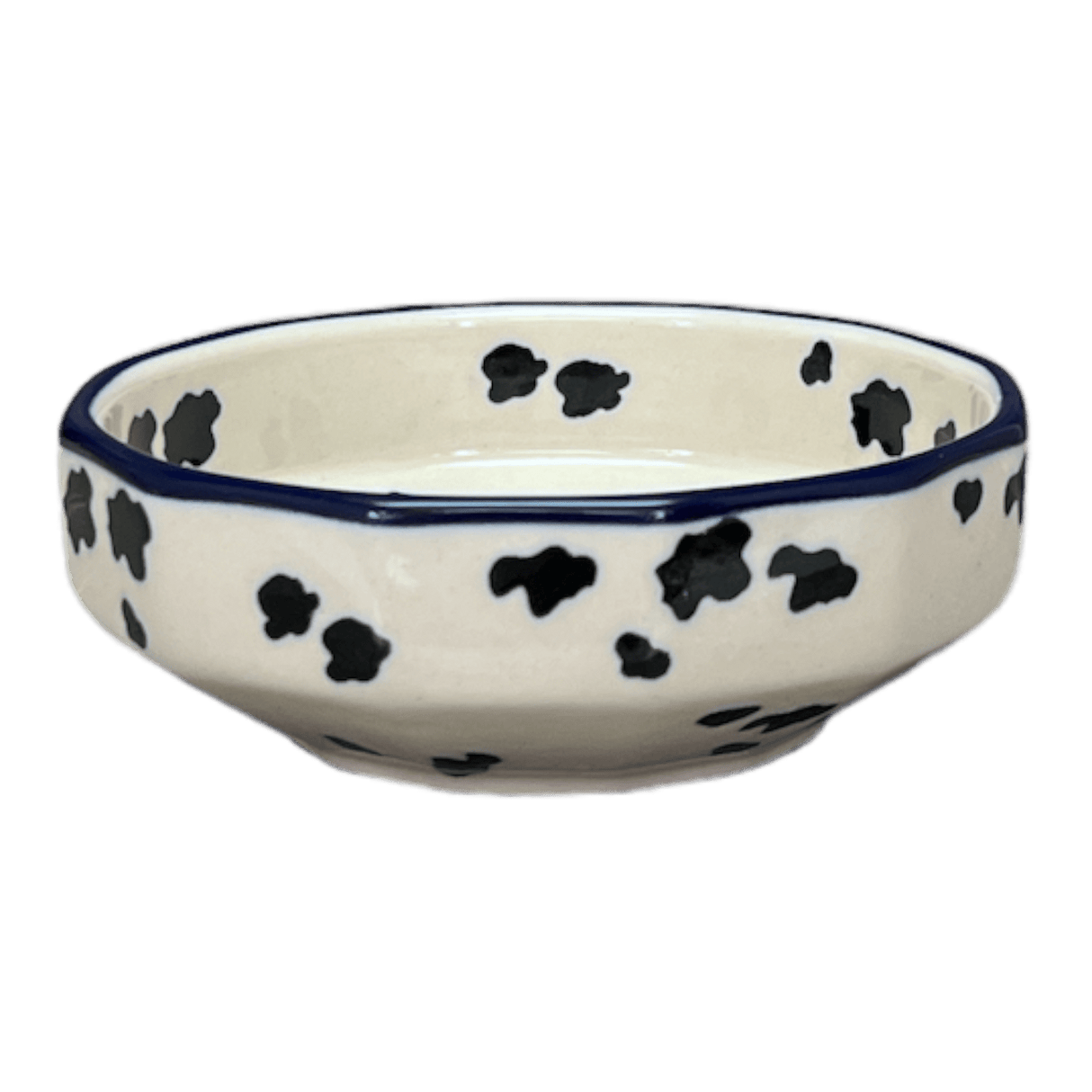 Bowl, Multiangular, 5" in "Cowabunga - Blue Rim" by Ceramika Artystyczna | A221-2417X