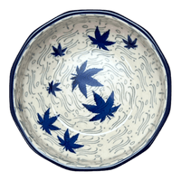A picture of a Polish Pottery C.A. Multangular Bowl (Blue Sweetgum) | A221-2545X as shown at PolishPotteryOutlet.com/products/5-multiangular-bowl-blue-sweetgum-a221-2545x