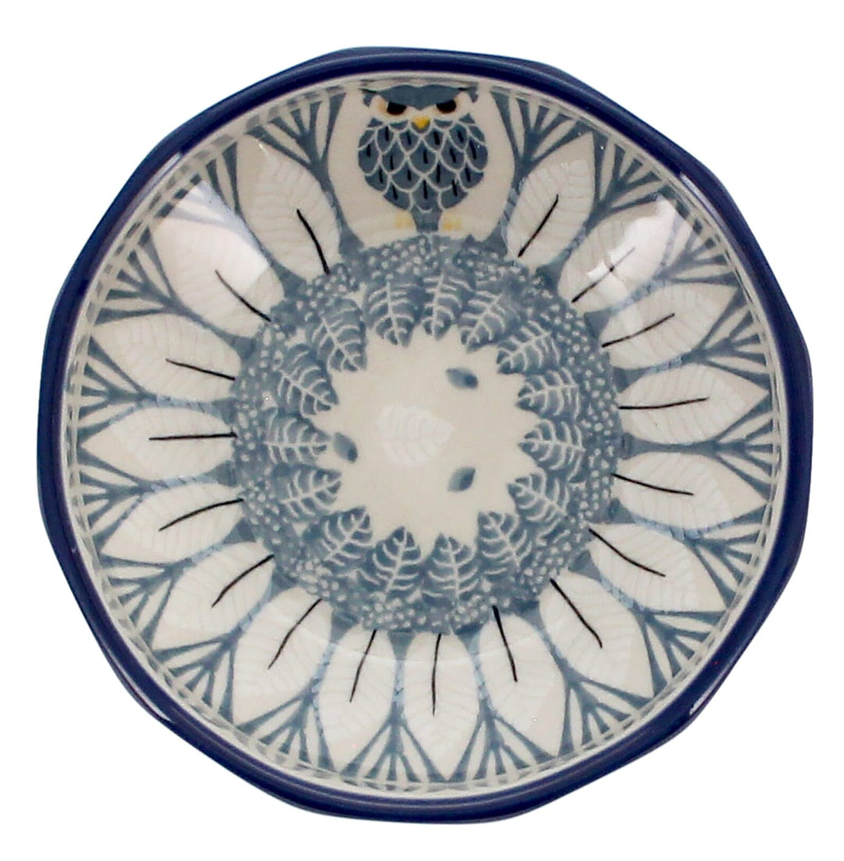 Bowl, Multiangular, 5" in "Lone Owl" by Ceramika Artystyczna | A221-3326X