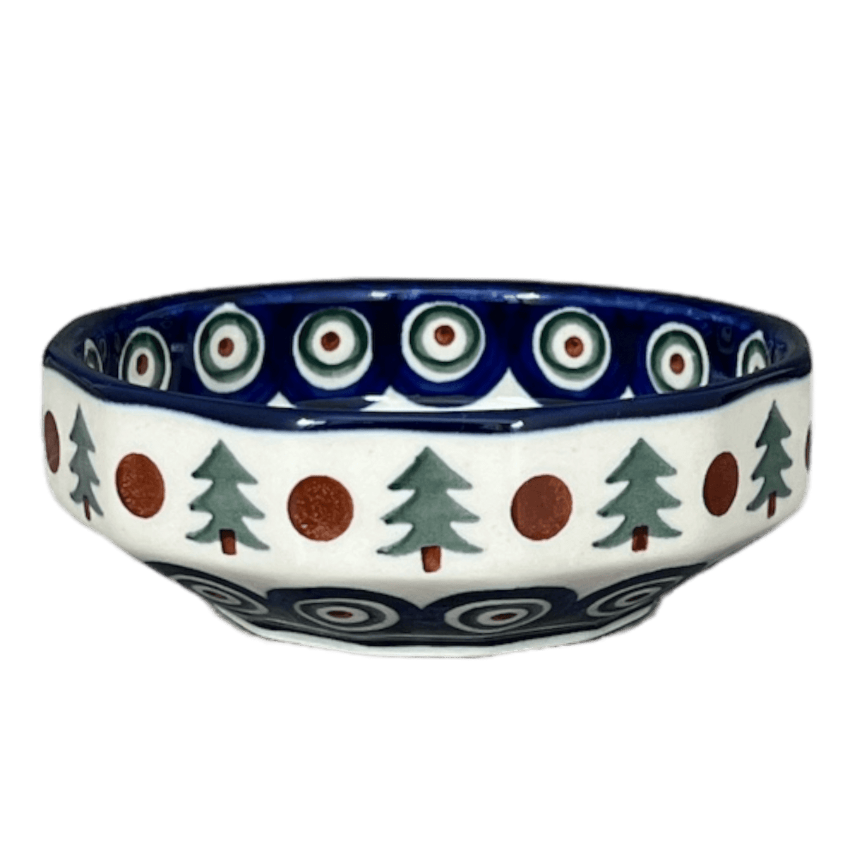 Bowl, Multiangular, 5" in "Peacock Pine" by Ceramika Artystyczna | A221-366X