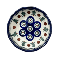 A picture of a Polish Pottery C.A. Multangular Bowl (Peacock Pine) | A221-366X as shown at PolishPotteryOutlet.com/products/c-a-multangular-bowl-peacock-pine-a221-366x