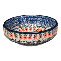A picture of a Polish Pottery CA Multangular Bowl (Butterfly Parade) | A221-U1493 as shown at PolishPotteryOutlet.com/products/5-multiangular-bowl-butterfly-parade-a221-u1493