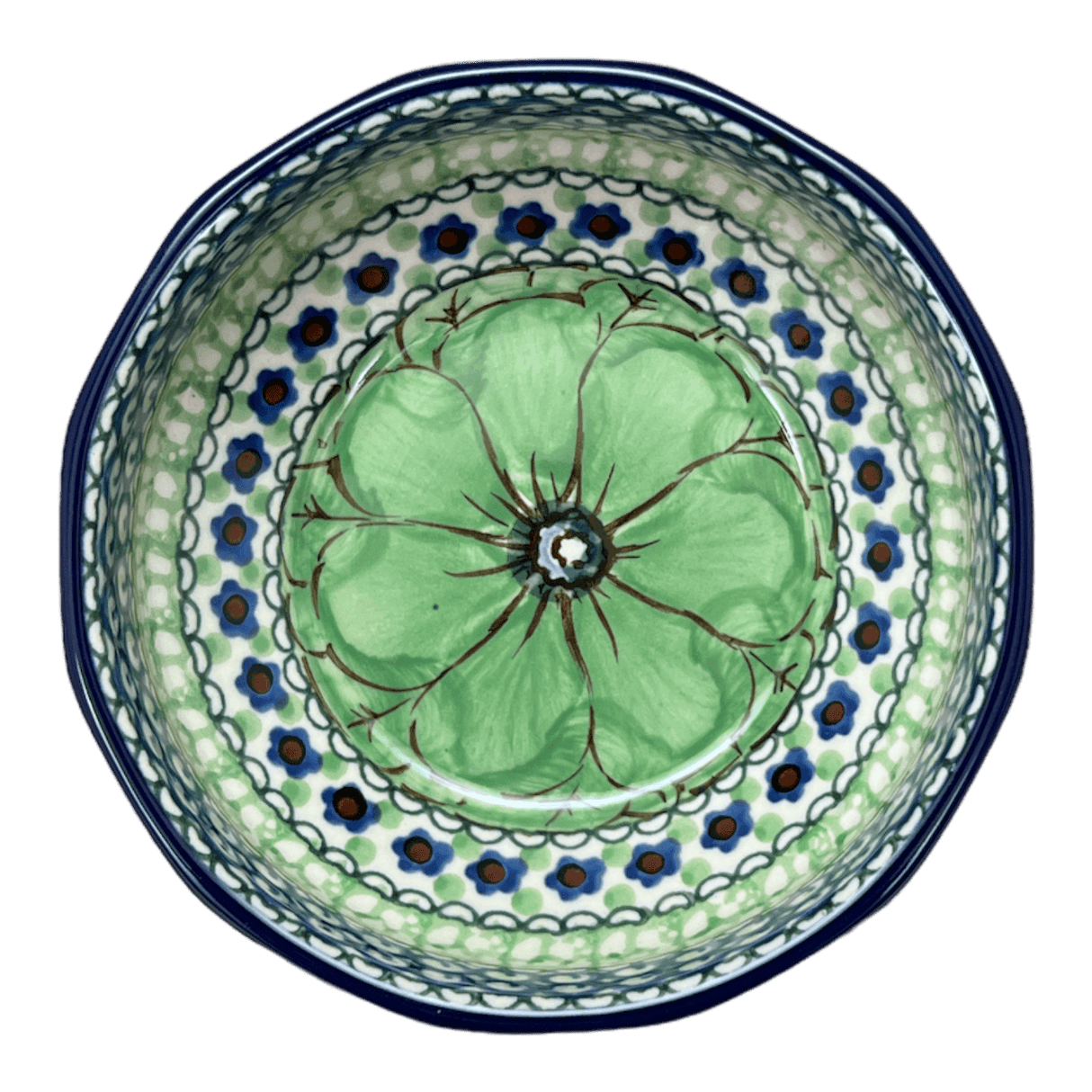 Bowl, Multiangular, 5" in "Green Goddess" by Ceramika Artystyczna | A221-U408A