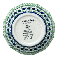 A picture of a Polish Pottery CA Multangular Bowl (Green Goddess) | A221-U408A as shown at PolishPotteryOutlet.com/products/5-multiangular-bowl-green-goddess-a221-u408a