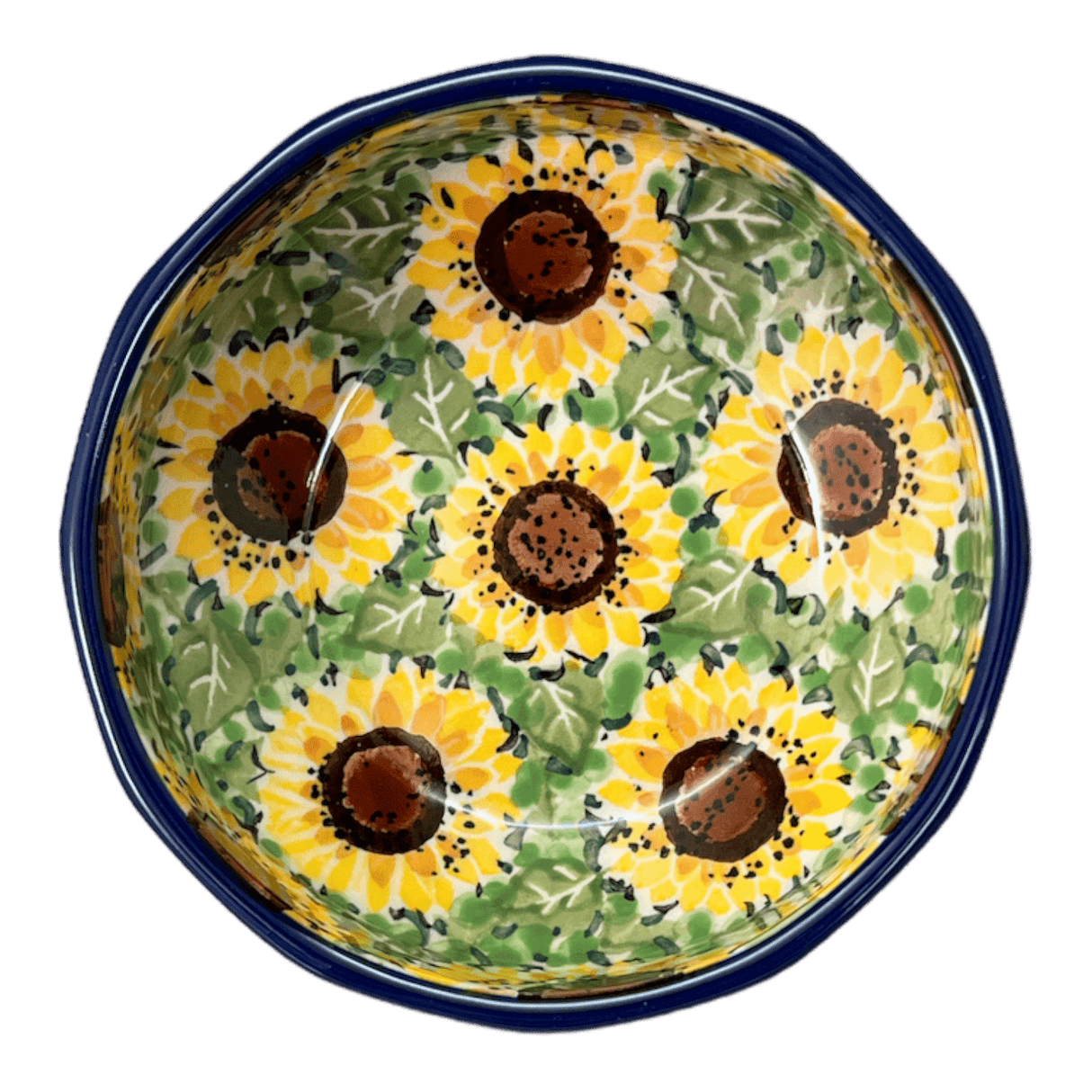 Bowl, Multiangular, 5" in "Sunflower Field" by Ceramika Artystyczna | A221-U4737