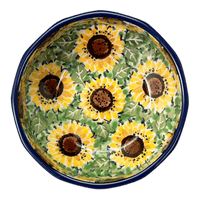 A picture of a Polish Pottery C.A. Multangular Bowl (Sunflower Fields) | A221-U4737 as shown at PolishPotteryOutlet.com/products/5-multiangular-bowl-sunflower-fields-a221-u4737
