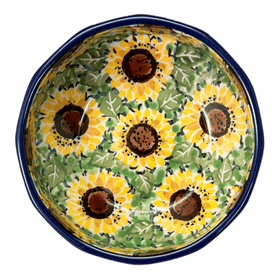 Polish Pottery C.A. Multangular Bowl (Sunflower Fields) | A221-U4737 Additional Image at PolishPotteryOutlet.com