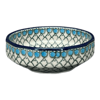 A picture of a Polish Pottery CA Multangular Bowl (Mediterranean Waves) | A221-U72 as shown at PolishPotteryOutlet.com/products/5-multiangular-bowl-mediterranean-waves-a221-u72