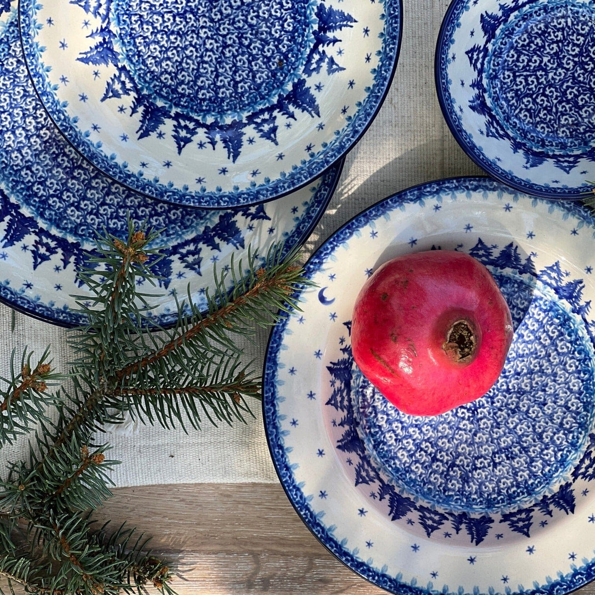 Bowl, Round, Serving, 10.5" in "Winter Skies" by Ceramika Artystyczna | AC36-2826X